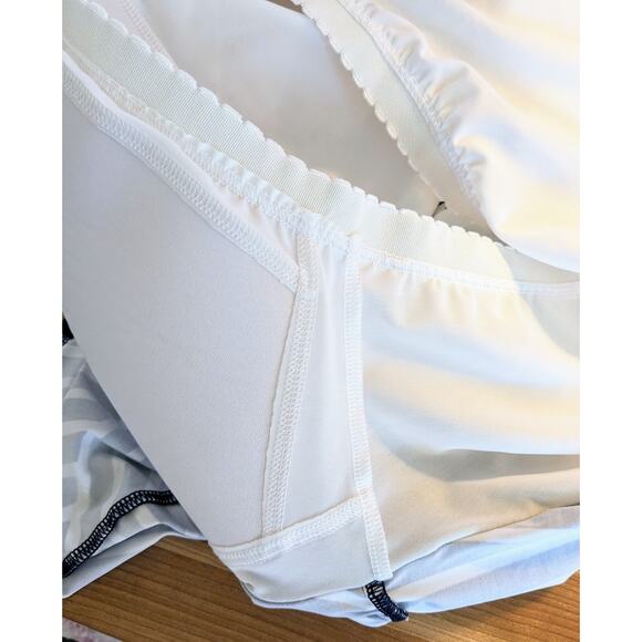 Lands End Tankini Swimsuit Top 16 DD Blue White Stripe High Neck Nautical UPF 50 - Picture 10 of 10